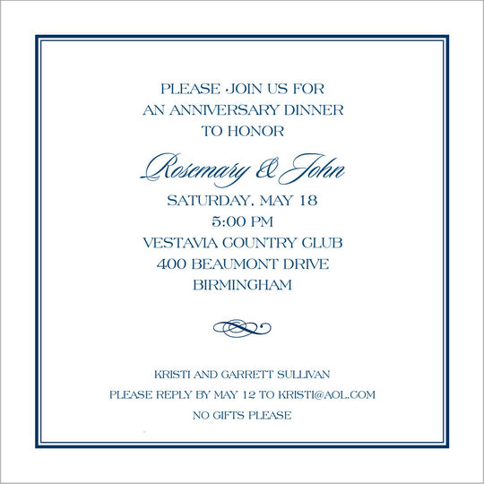 Tailored Navy Border Invitations